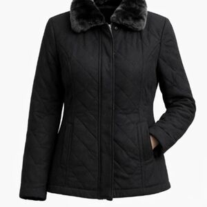 Alfred Sung Vintage Quilted Wool Blend Jacket